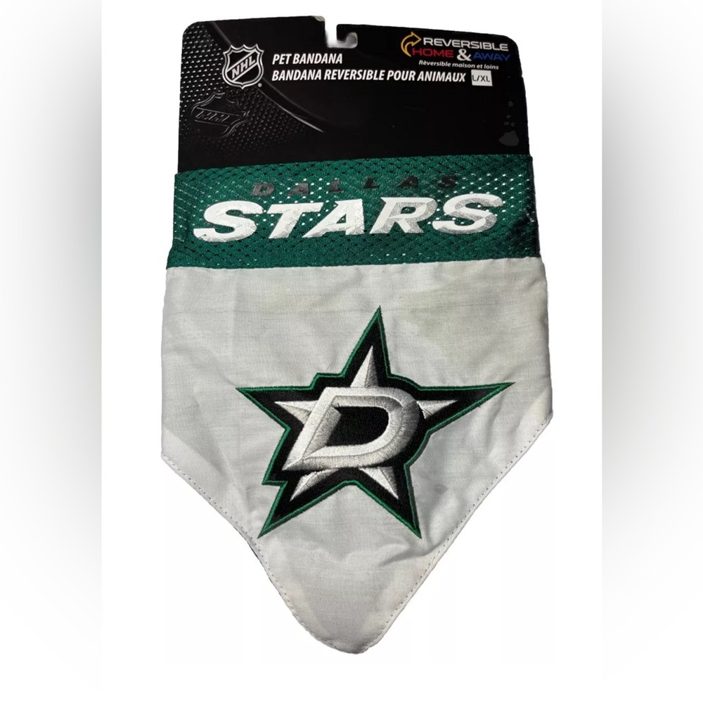 NHL Dallas Stars Reversible Bandana for Dogs & Cats Premium Hockey Bandana L/XL